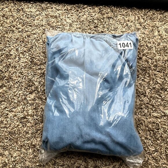 Zara Top Women S Blue Layered Sleeves Off the Shoulders Denim Tunic Peasant - Picture 7 of 7